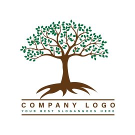 Brown green tree logo vector