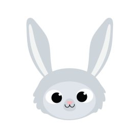 Bunny face png, Bunny face vector cartoon style