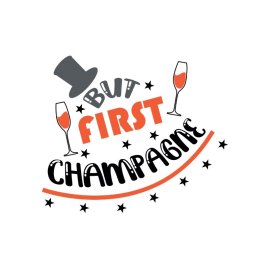 But first champagne vector greetings