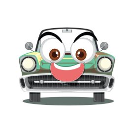 Cartoon car vector illustration, Cartoon car character, Cartoon car png