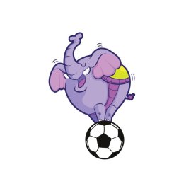 Cartoon elephant png, Cartoon elephant playing with football