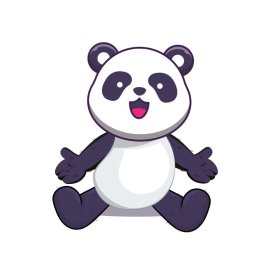 Cartoon panda png, Panda png, Cartoon panda vector illustration