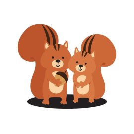 Cartoon squirrel png, Cartoon style brown squirrel vector