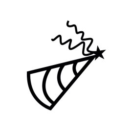 Celebration cap greeting card icon