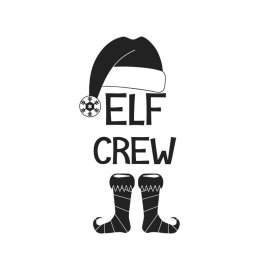 Christmas elf crew silhouette festive decorative elements