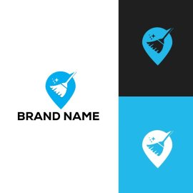 Cleaning broom vector design logo template, Cleaning broom vector design logo png