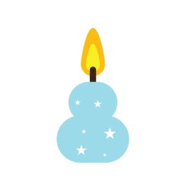 Candle png, Cloud shape vector candle sky blue color