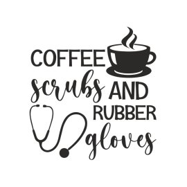 Coffee scrubs and rubber gloves vector