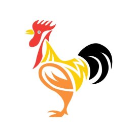 Rooster png,  Colorful abstract rooster design vector