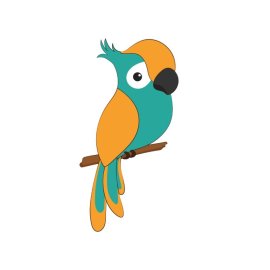 Parrot png, Colorful parrot vector illustration