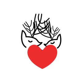 Couple deer with hear vector