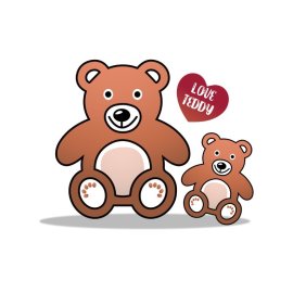 Couple teddy bear vector