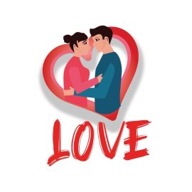 Couples in love with heart illustration