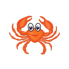 Crab cartoon sea animals vector