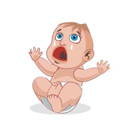 Crying baby vector illustration