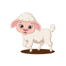Lamb png, Cute baby cartoon lamb farm animals