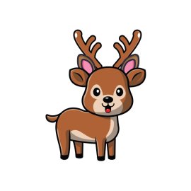 Baby deer png, Cute baby deer cartoon style vector