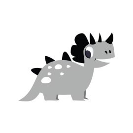 Cute black grey dinosaur vector mascot