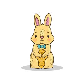 Cute bunny wearing blue bow tie vector