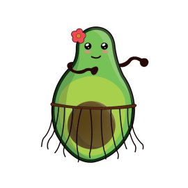 Cute cartoon avocado dancing vector