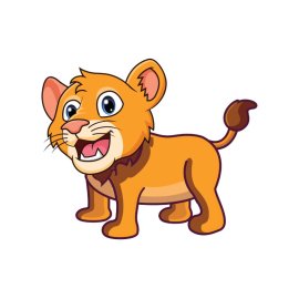 Cute cartoon lion illustration