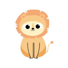Cute cartoon style lion king of jungle vector