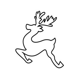 Cute deer line art illustration vector for free