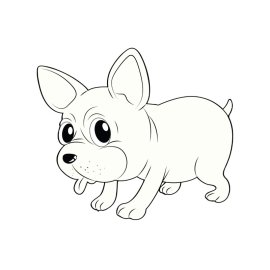 Cute dog line drawing vector illustration