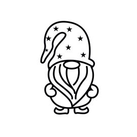 Cute line art of gnomes vector free for Christmas