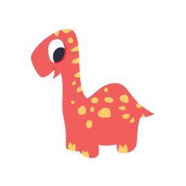 Cute little red dinosaur flat design