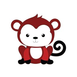 Cute monkey mascot illustration vector