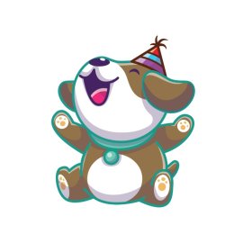 Cute puppy celebrating birthday