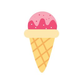 Cute strawberry ice cream png