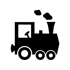 Cute train silhouette abstract vector for free