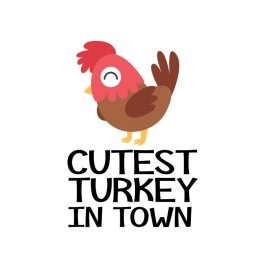 Cute turkey illustration with typography