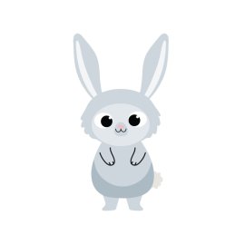 Cute vector bunny cartoon style