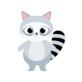 Cute lemur cartoon style vector