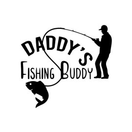 Daddy's fishing buddy with man silhouette vector