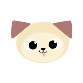 Dog head vector face