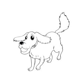 Dog illustration playing with the ball