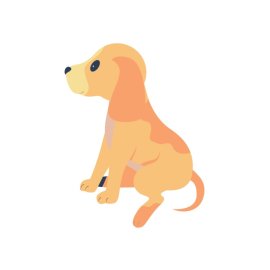 Dog sitting on the floor vector