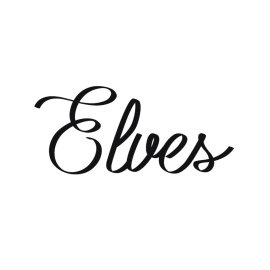 Elves vector typography, Elves text in cursive writing