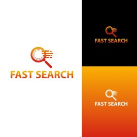 Fast search logo template orange, Fast search logo template png
