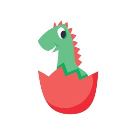 dinosaur hatching png, dinosaur hatching clipart, Flat cartoon dinosaur hatching vector red green
