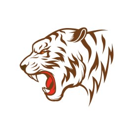 Lion png, Flat angry lion head vector