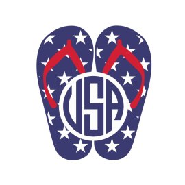 Flip flop icon vector usa flag design