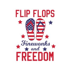 Flip flops fine works and freedom 4th july independence day vector