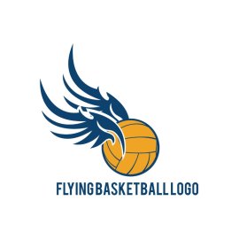 Flying basketball sports vector