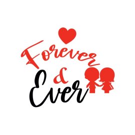 Forever ever cute couple cute heart vector