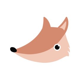Fox head png, Fox head vector anima head cartoon style